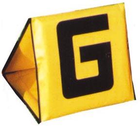 14" Black on Yellow Sideline Markers