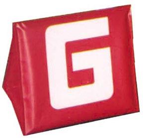 14" White on Red Sideline Marker